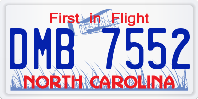 NC license plate DMB7552