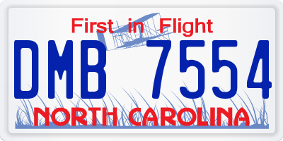 NC license plate DMB7554
