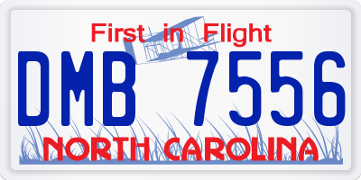 NC license plate DMB7556