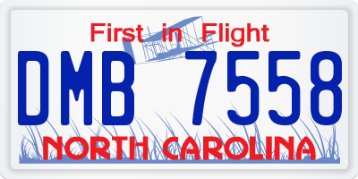 NC license plate DMB7558