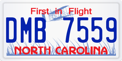 NC license plate DMB7559