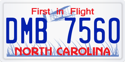 NC license plate DMB7560