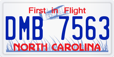 NC license plate DMB7563