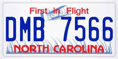 NC license plate DMB7566