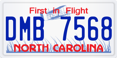 NC license plate DMB7568