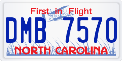 NC license plate DMB7570