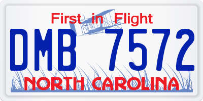 NC license plate DMB7572