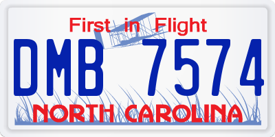 NC license plate DMB7574