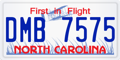 NC license plate DMB7575