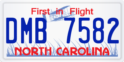 NC license plate DMB7582