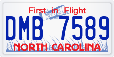 NC license plate DMB7589