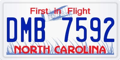 NC license plate DMB7592