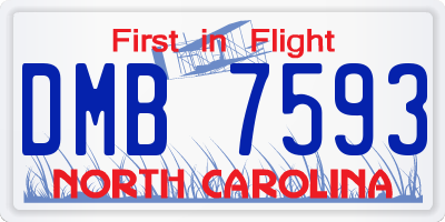 NC license plate DMB7593