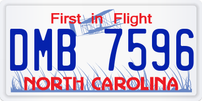 NC license plate DMB7596