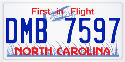 NC license plate DMB7597