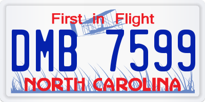 NC license plate DMB7599