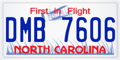 NC license plate DMB7606