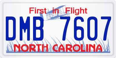 NC license plate DMB7607