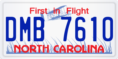 NC license plate DMB7610
