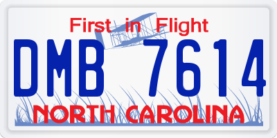 NC license plate DMB7614