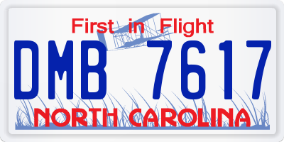 NC license plate DMB7617