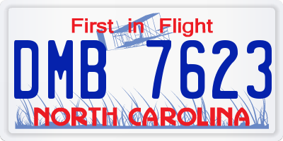 NC license plate DMB7623