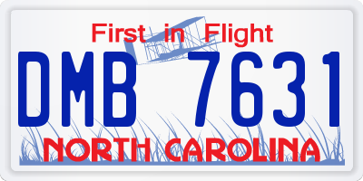 NC license plate DMB7631
