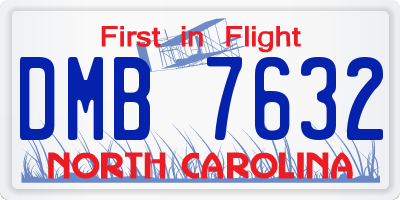 NC license plate DMB7632