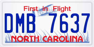 NC license plate DMB7637