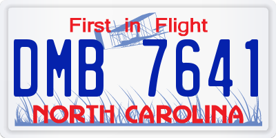 NC license plate DMB7641