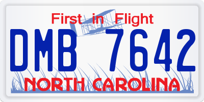 NC license plate DMB7642