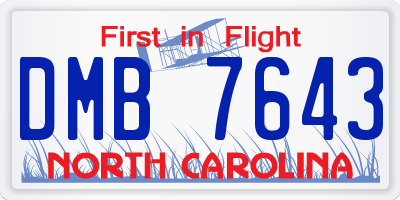 NC license plate DMB7643