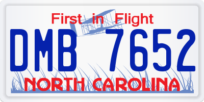 NC license plate DMB7652
