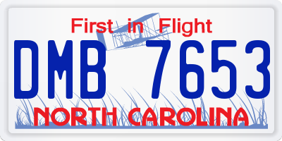 NC license plate DMB7653