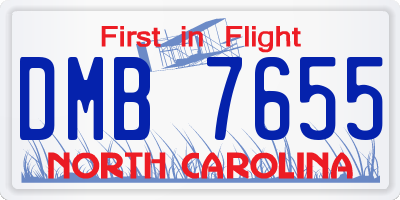 NC license plate DMB7655