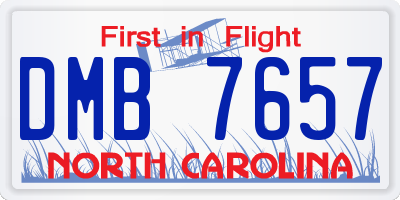 NC license plate DMB7657