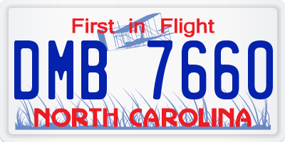 NC license plate DMB7660