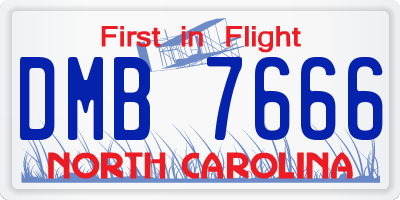 NC license plate DMB7666