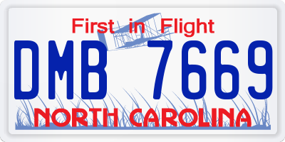 NC license plate DMB7669