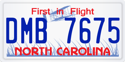 NC license plate DMB7675