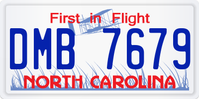 NC license plate DMB7679