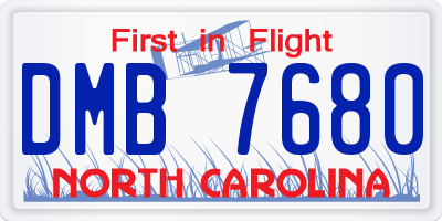 NC license plate DMB7680