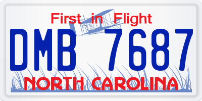 NC license plate DMB7687