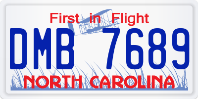 NC license plate DMB7689