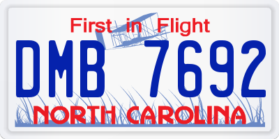 NC license plate DMB7692
