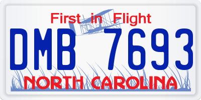NC license plate DMB7693