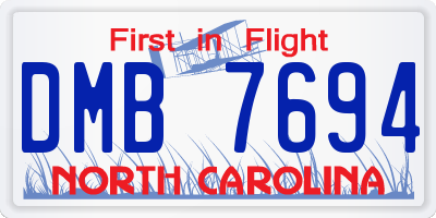 NC license plate DMB7694