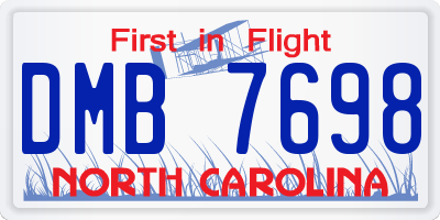NC license plate DMB7698
