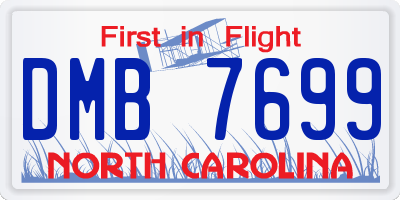 NC license plate DMB7699