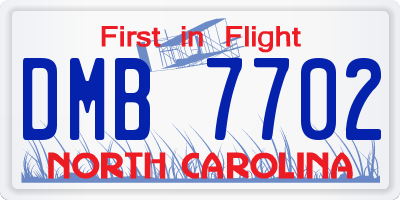 NC license plate DMB7702